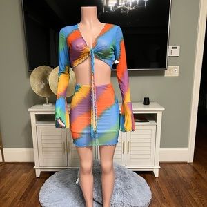 Starburst 2pc skirt set. Size M. Super Stretch!